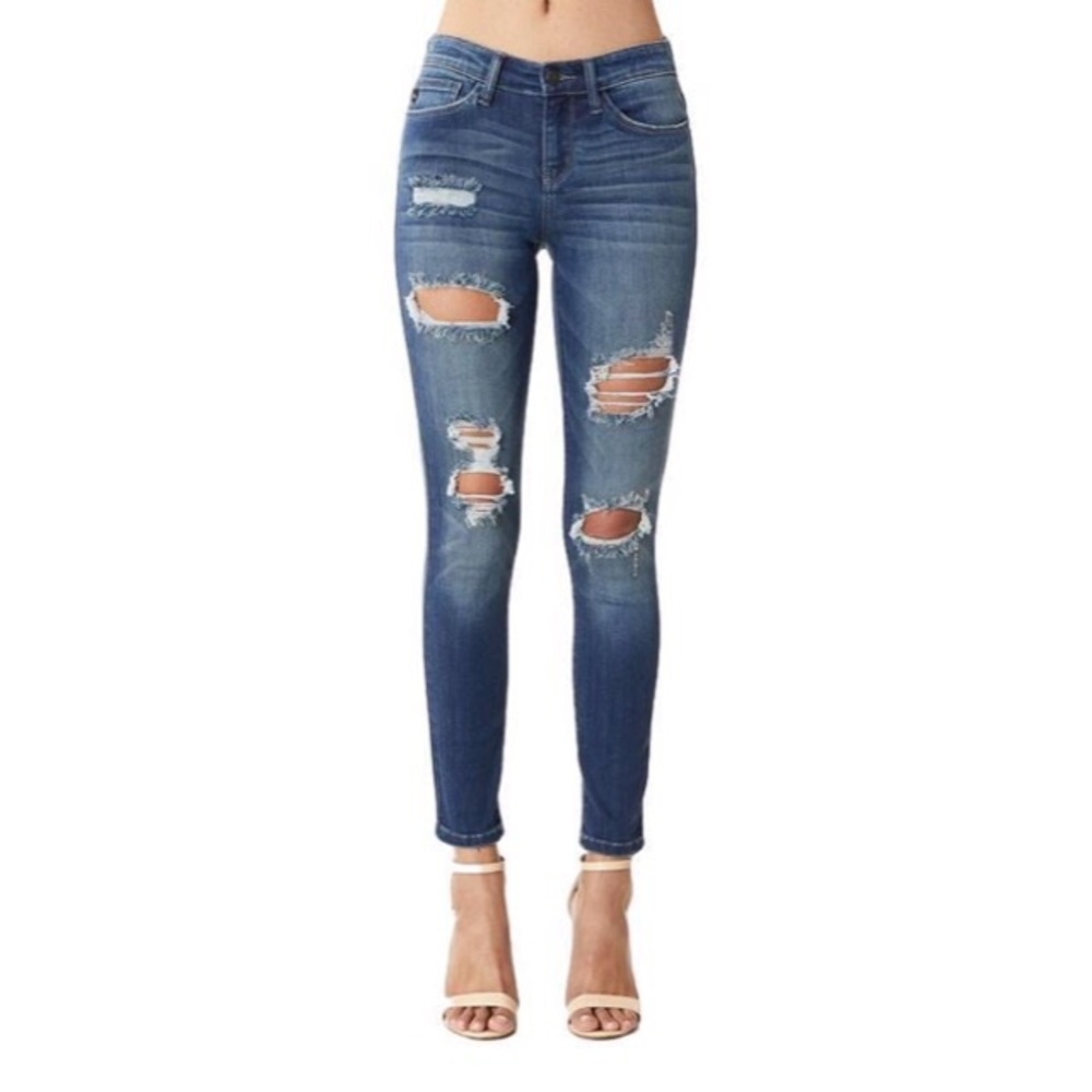 Judy blue skinny destroyed denim